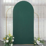 7ft Matte Hunter Emerald Green Spandex Fitted Chiara Backdrop Stand Cover For Round Top Wedding Arch