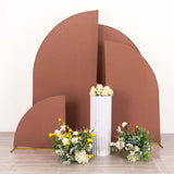 Set of 4 Matte Terracotta (Rust) Spandex Half Moon Chiara Backdrop Stand Covers