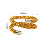 4 Pack Gold Rhinestone Swirl Napkin Rings, Sparkle Cloth Napkin Holders