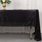 60x126inch Black Shimmer Sequin Dots Polyester Tablecloth, Wrinkle Free Sparkle Glitter