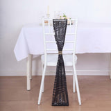 5 Pack Black Geometric Diamond Glitz Sequin Chair Sashes