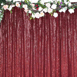 8ftx8ft Burgundy Sequin Event Background Drape, Photo Backdrop Curtain Panel