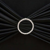 2inch Silver Diamond Circle Metal Chair Sash Bow Pin, Rhinestone Chair Wrap Band Buckle Brooch