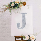 8 Inch Silver Decorative Rhinestone Alphabet Letter Stickers DIY Crafts - J