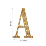 6inches Gold Decorative Rhinestone Alphabet Letter Stickers DIY Crafts - A