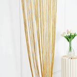 3ftx8ft Gold Silk Tassel String Curtains, Decorative Room Divider Panels