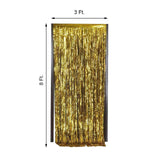 8ft Gold Metallic Tinsel Foil Fringe Doorway Curtain Party Backdrop