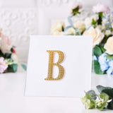 4inch Gold Decorative Rhinestone Alphabet Letter Stickers DIY Crafts - B