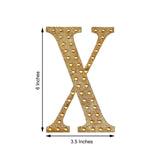 6 inch Gold Decorative Rhinestone Alphabet Letter Stickers DIY Crafts - X