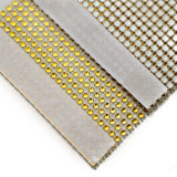 4 Pack | Gold Rhinestone Mesh Velcro Backdrop Curtain Bands, Large Chair Sash Clip Tie Backs