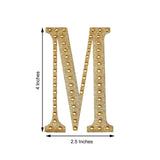 4inch Gold Decorative Rhinestone Alphabet Letter Stickers DIY Crafts - M