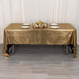 60x126inch Antique Gold Shimmer Sequin Dots Polyester Tablecloth, Sparkle Glitter