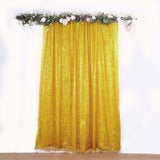 8ft Gold Metallic Fringe Shag Photo Backdrop Drapery Panel, Shimmery Tinsel Polyester Divider