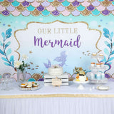 5ftx7ft "Our Little Mermaid" Print Vinyl Photography Booth Backdrop