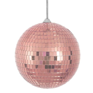 Rose gold disco ball pendant light