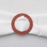 Terracotta (Rust) Diamond Circle Napkin Ring Pin Brooch, Rhinestone Chair Sash Bow Buckle