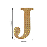 8inch Gold Decorative Rhinestone Alphabet Letter Stickers DIY Crafts - J