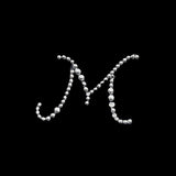 12 Pack | 1.5inch Clear Rhinestone Monogram Letter Jewel Sticker Self Adhesive DIY Diamond Decor - M