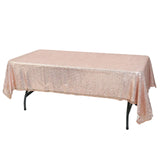 60"x102" Rose Gold Premium Sequin Rectangle Tablecloth