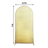 7ft Champagne Shimmer Tinsel Spandex Chiara Backdrop Stand Cover For Fitted Round Top Wedding Arch