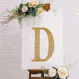 8inch Gold Decorative Rhinestone Alphabet Letter Stickers DIY Crafts - D