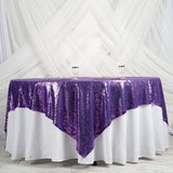 90" x 90" Purple Premium Sequin Square Overlay