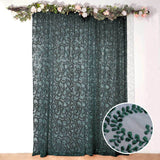 8ftx8ft Hunter Emerald Green Embroider Sequin Event Curtain Drape Sparkly Sheer Backdrop Event Panel