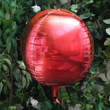 2 Pack | 14inch 4D Burgundy Sphere Mylar Foil Helium or Air Balloons