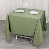 70"x70" Dusty Sage Green Premium Polyester Square Table Overlay - 220GSM