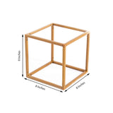 2 Pack | 8inch Square Gold Metal Frame Wedding Flower Stands, Geometric Centerpieces