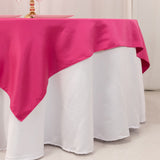 72x72inch Fuchsia Lamour Satin Table Overlay, Square Tablecloth Topper