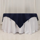 70"x70" Navy Blue Cotton Blend Square Table Overlay