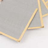 50 Pack Gray Disposable Cocktail Napkins with Gold Foil Edge