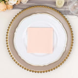 Blush Rose Gold Soft Linen-Feel Airlaid Paper Cocktail Napkins, Highly Absorbent Disposable