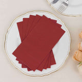 50 Pack 2 Ply Soft Burgundy Disposable Party Napkins, Wedding Reception Dinner Paper Napkins