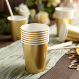 24 Pack | Metallic Gold 9oz Paper Cups, Disposable Party Cup Tableware All Purpose