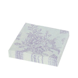 50 Pack Lavender 2-Ply Paper Beverage Napkins in Matte Pink and White French Toile