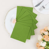 20 Pack | Olive Green Soft Linen-Feel Airlaid Paper Cocktail Napkins, Highly Absorbent Disposable