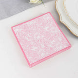 25 Pack White Pink 2-Ply Paper Beverage Napkins in French Toile Print