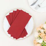 20 Pack | Burgundy Soft Linen-Feel Airlaid Paper Dinner Napkins