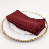 5 Pack Burgundy Lamour Satin Napkins - 20x20inch