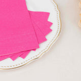 50 Pack 2 Ply Soft Fuchsia Disposable Party Napkins, Wedding Reception Dinner Paper Napkins