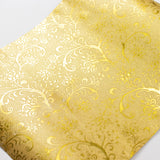 5 Pack Gold Glitter Paper Table Runners with Vintage Floral Vine Pattern 10ft Disposable#whtbkgd