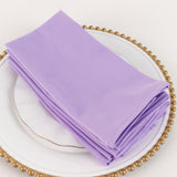 5 Pack Lavender Lilac Premium Scuba Cloth Napkins, Wrinkle-Free Reusable Dinner Napkins