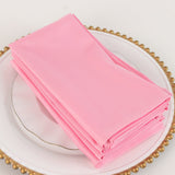 5 Pack Pink Premium Scuba Cloth Napkins, Wrinkle-Free Reusable Dinner Napkins