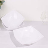 4 Pack | 128oz White Large Square Plastic Salad Bowls, Disposable Serving Dishes