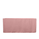 6FT Dusty Rose Fitted Polyester Rectangular Table Cover