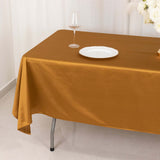 60"x102" Shimmer Gold Premium Scuba Rectangle Tablecloth, Wrinkle Free Polyester Tablecloth