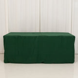 Hunter Emerald Green Fitted Polyester Rectangle Tablecloth 6ft Table Cover For 72x30inch Tables