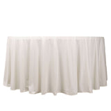 120inch Ivory Premium Scuba Round Tablecloth, Wrinkle Free Polyester Seamless Tablecloth